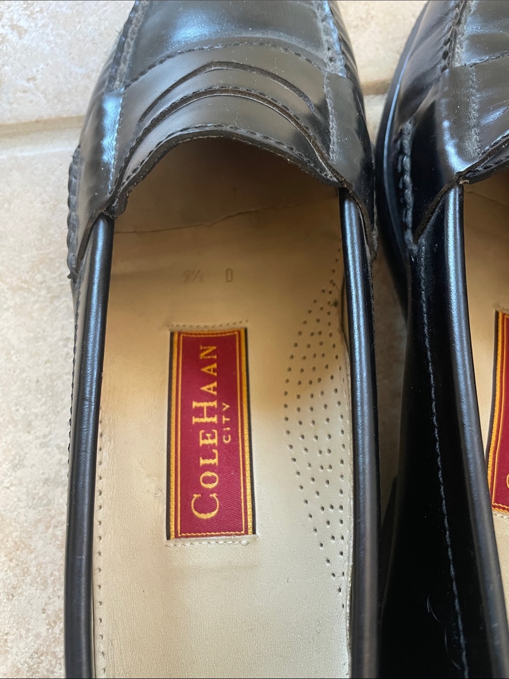 Cole Haan Black Leather Penny Loafers